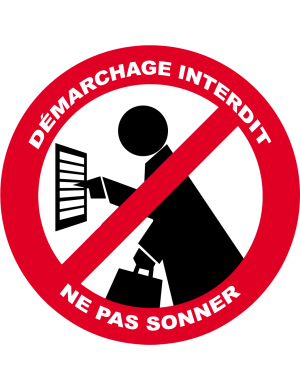 Démarchage interdit ne pas sonner - 5cm - Sticker/autocollant