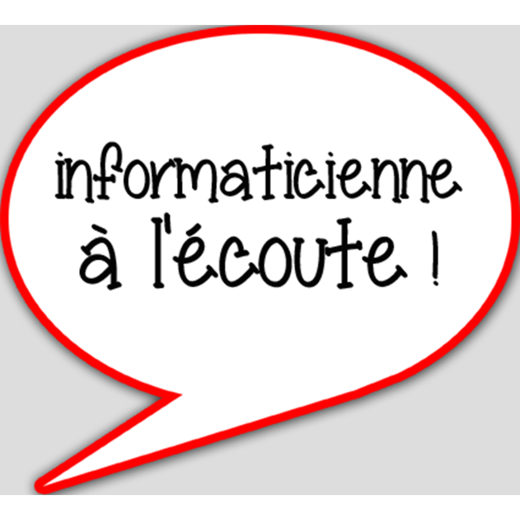 Informaticienne à l'écoute (10x9cm) - sticker/autocollant