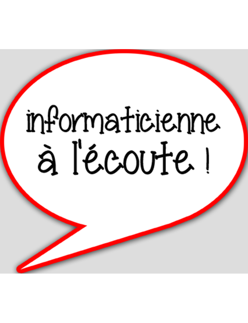 Informaticienne à l'écoute (10x9cm) - sticker/autocollant