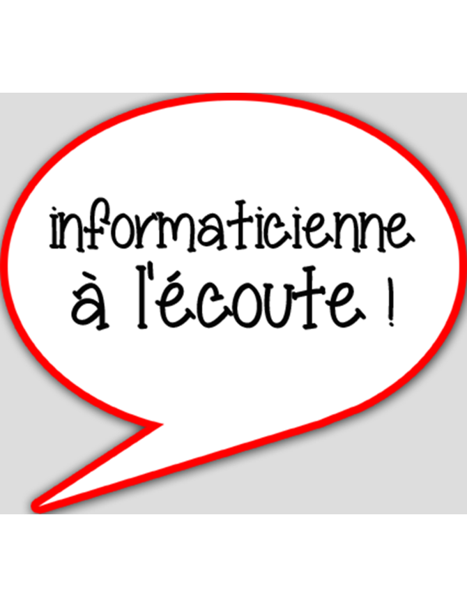Informaticienne à l'écoute (10x9cm) - sticker/autocollant