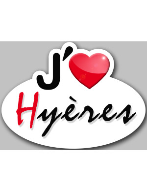 j'aime Hyères - 15x11cm - Sticker/autocollant