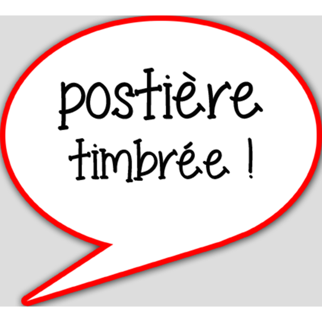 Postière timbrée (15x13.5cm) - sticker/autocollant