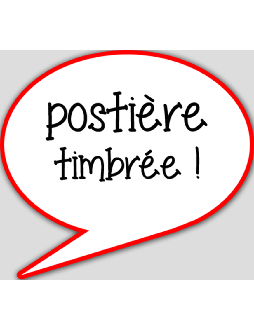 Postière timbrée (15x13.5cm) - sticker/autocollant