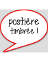 Postière timbrée (15x13.5cm) - sticker/autocollant