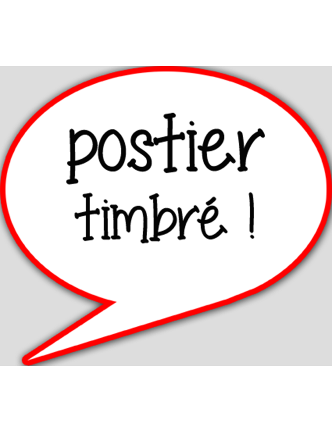 Postier timbré (15x13.5cm) - sticker/autocollant