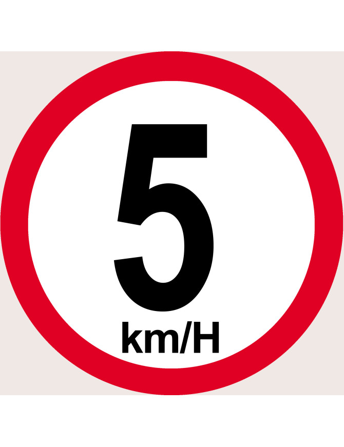 Disque de vitesse 5km/h rouge (15cm) - Sticker/autocollant