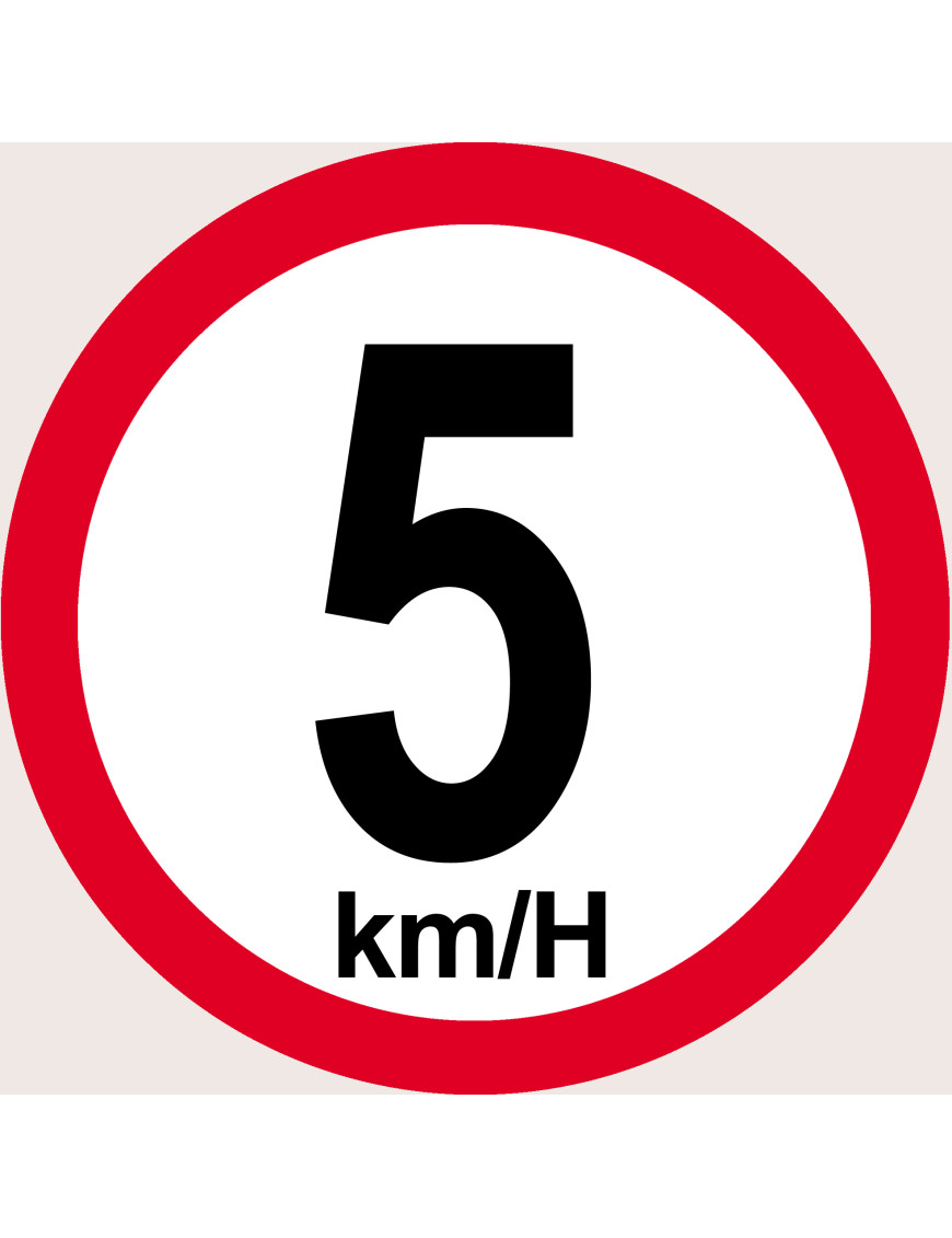 Disque de vitesse 5km/h rouge (10cm) - Sticker/autocollant