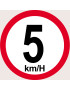 Disque de vitesse 5km/h rouge (10cm) - Sticker/autocollant