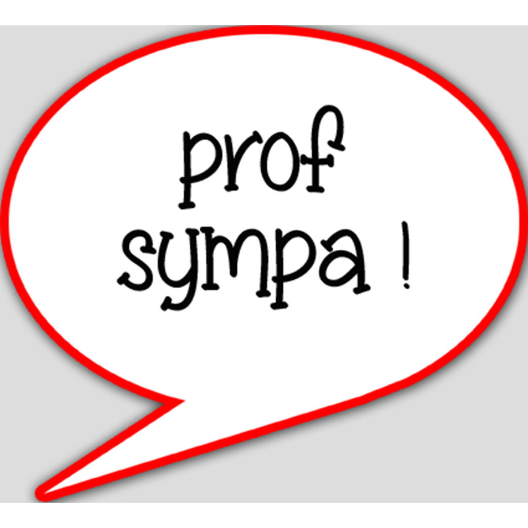 Prof sympa (10x9cm) - sticker/autocollant