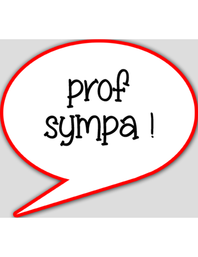 Prof sympa (10x9cm) - sticker/autocollant
