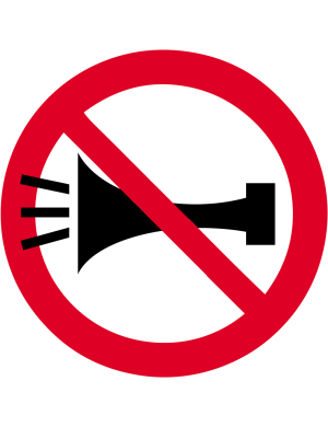 Klaxon interdit - 20cm - Sticker/autocollant