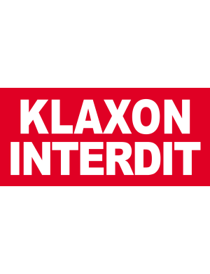 Klaxon interdit - 30x14cm - Sticker/autocollant