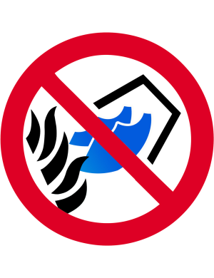 Ne pas éteindre avec de l'eau (15cm) - Sticker/autocollant