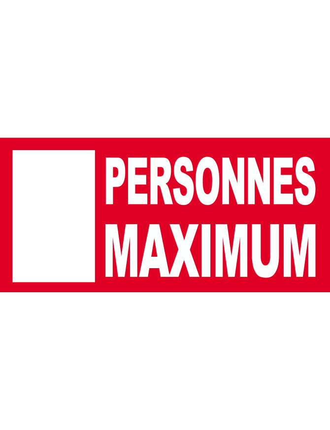 Personnes maximum à noter - 20X9cm - Sticker/autocollant