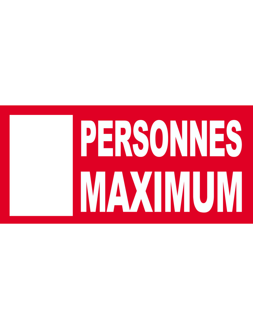 Personnes maximum à noter - 30X14cm - Sticker/autocollant