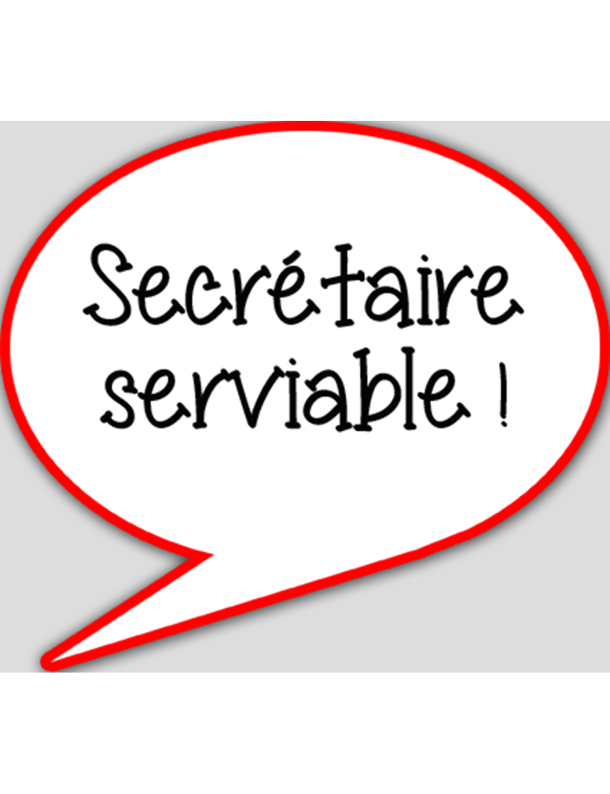 Secrétaire serviable - 10x9cm - sticker/autocollant