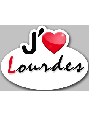 j'aime Lourdes - 15x11cm - Sticker/autocollant