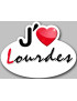 j'aime Lourdes - 15x11cm - Sticker/autocollant