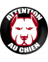 ATTENTION AU CHIEN - 9cm - Sticker/autocollant