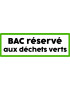 Bac réservé déchets verts - 10x3.5cm - Sticker/autocollant