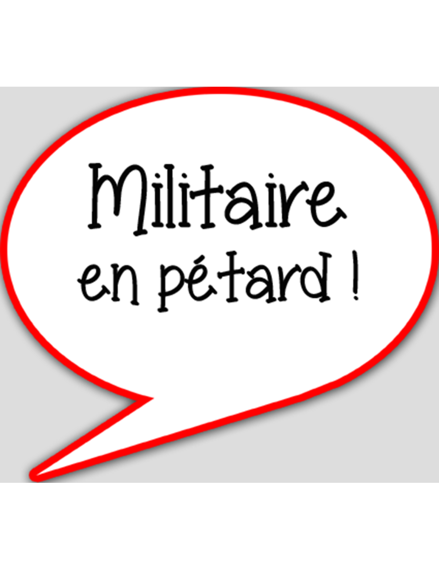 militaire en pétard - 10x9cm - sticker/autocollant