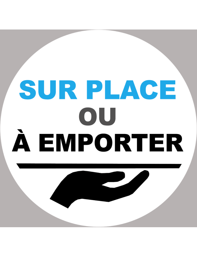 Sur place ou à emporter - 15x15cm - Sticker/autocollant