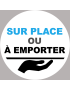 Sur place ou à emporter - 15x15cm - Sticker/autocollant