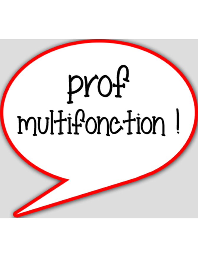 prof multifonction - 10x9cm - sticker/autocollant