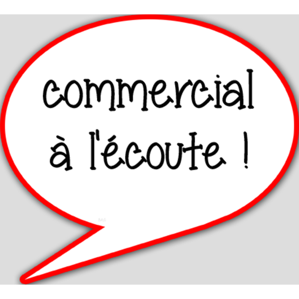 commercial à l'écoute - 15x13.5cm - sticker/autocollant