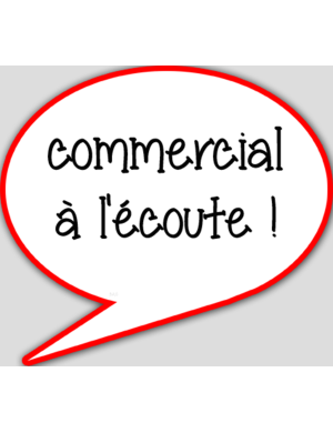 commercial à l'écoute - 15x13.5cm - sticker/autocollant