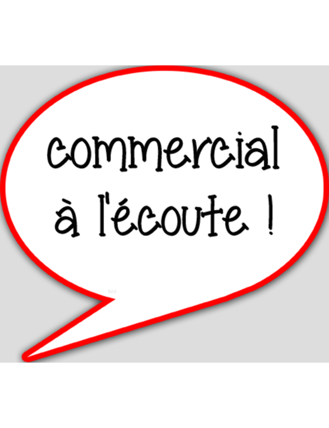commercial à l'écoute - 15x13.5cm - sticker/autocollant