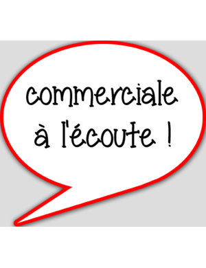 commerciale à l'écoute - 10x9cm - sticker/autocollant