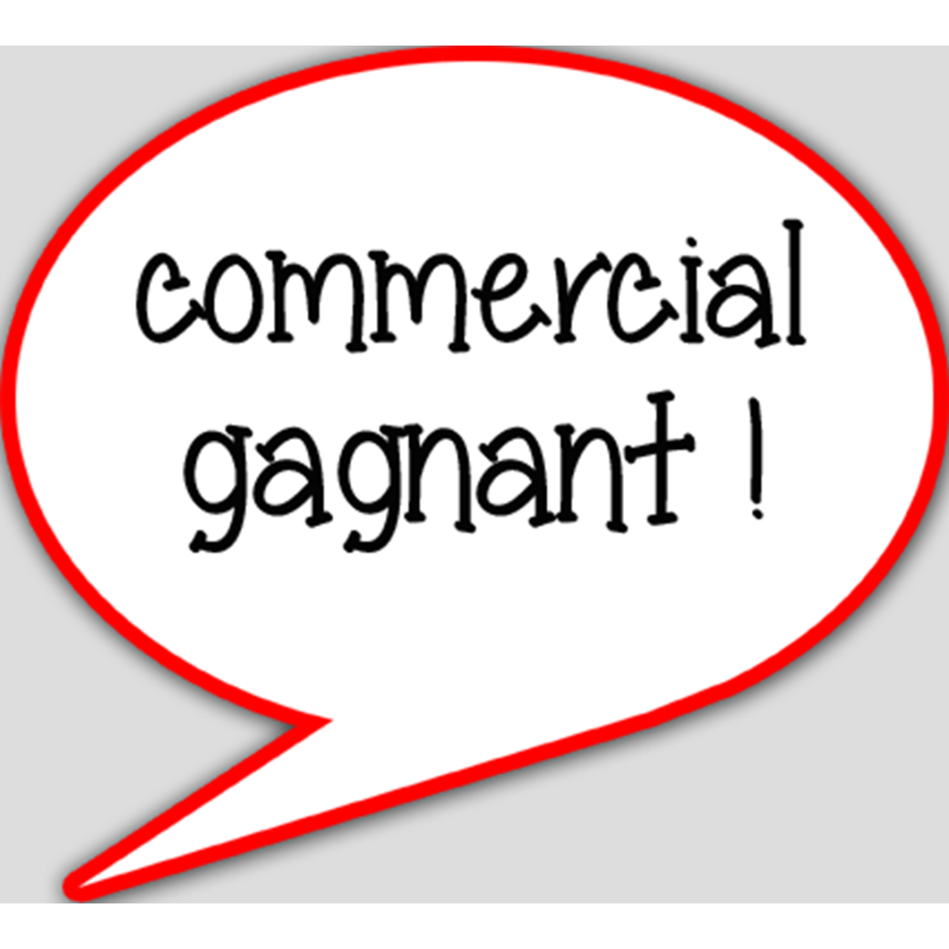 commercial gagnant - 15x13.5cm - sticker/autocollant