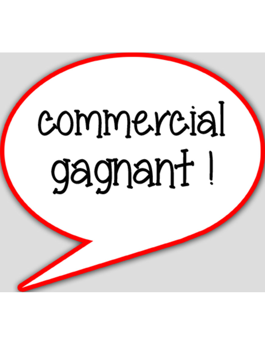 commercial gagnant - 15x13.5cm - sticker/autocollant