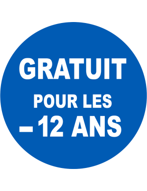 Gratuit pour les moins de 12 ans - 20x20cm - Sticker/autocollant