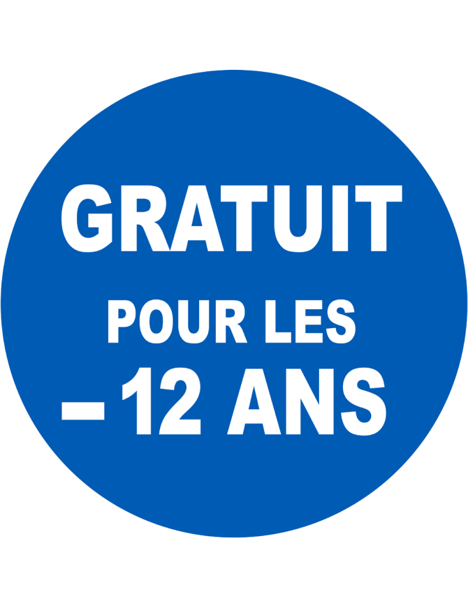 Gratuit pour les moins de 12 ans - 5x5cm - Sticker/autocollant