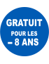Gratuit pour les moins de 8 ans - 15x15cm - Sticker/autocollant