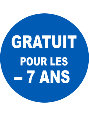Gratuit pour les moins de 7 ans - 5x5cm - Sticker/autocollant