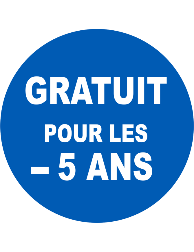 Gratuit pour les moins de 5 ans - 5x5cm - Sticker/autocollant