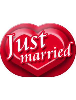 Just married (30x21cm) - Sticker/autocollant
