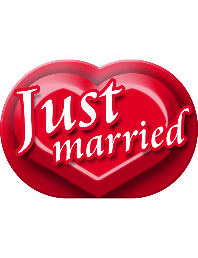 Just married (30x21cm) - Sticker/autocollant
