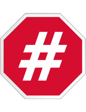 hashtag stop (10x10cm) - Sticker/autocollant