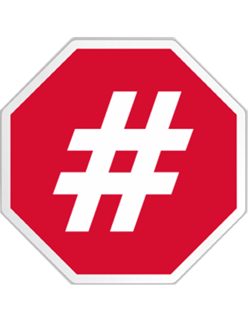 hashtag stop (10x10cm) - Sticker/autocollant