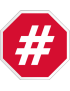 hashtag stop (10x10cm) - Sticker/autocollant