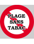 Plage sans tabac - 15x15cm - Sticker/autocollant