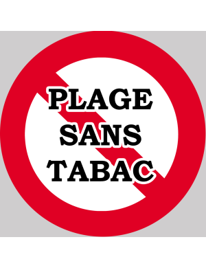 Plage sans tabac - 5x5cm - Sticker/autocollant