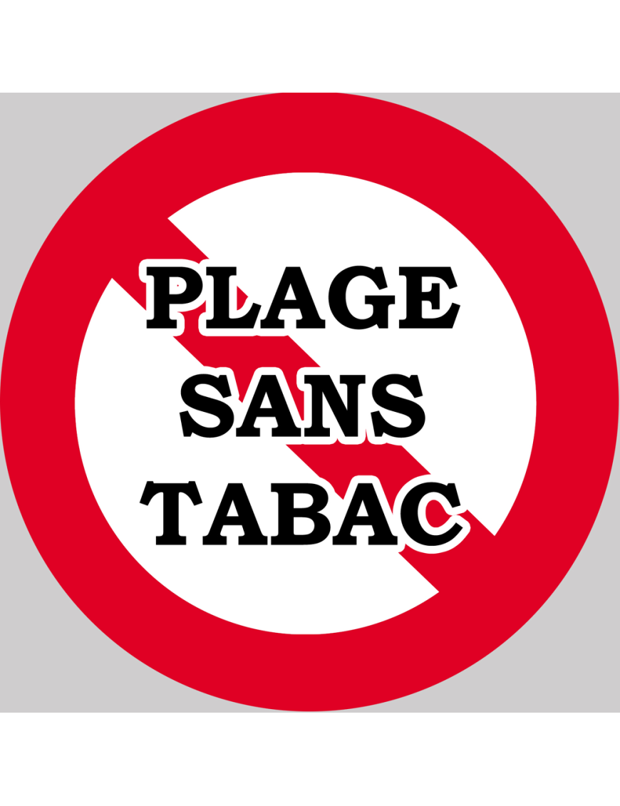 Plage sans tabac - 5x5cm - Sticker/autocollant