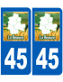 Immatriculation 45 Beauce - Sticker/autocollant
