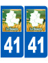 Immatriculation 41 Beauce - Sticker/autocollant