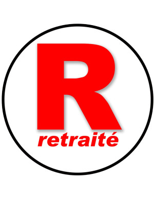 R retraité - 15cm - Sticker/autocollant